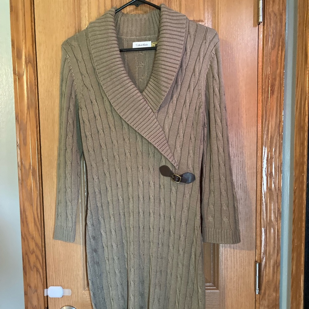 Calvin Klein Taupe Long Sleeve Dress